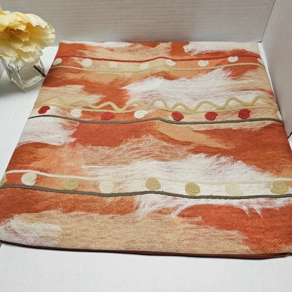 Ethan Allen Pillow Cover Accent Throw Zipper Orange weave Multi - Picture 1 of 16